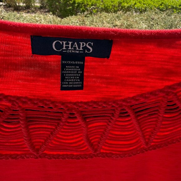 CHAPS Womens Plus Size 3X Short Sleeve Size 3X NWT Afternoon Red - Picture 7 of 8